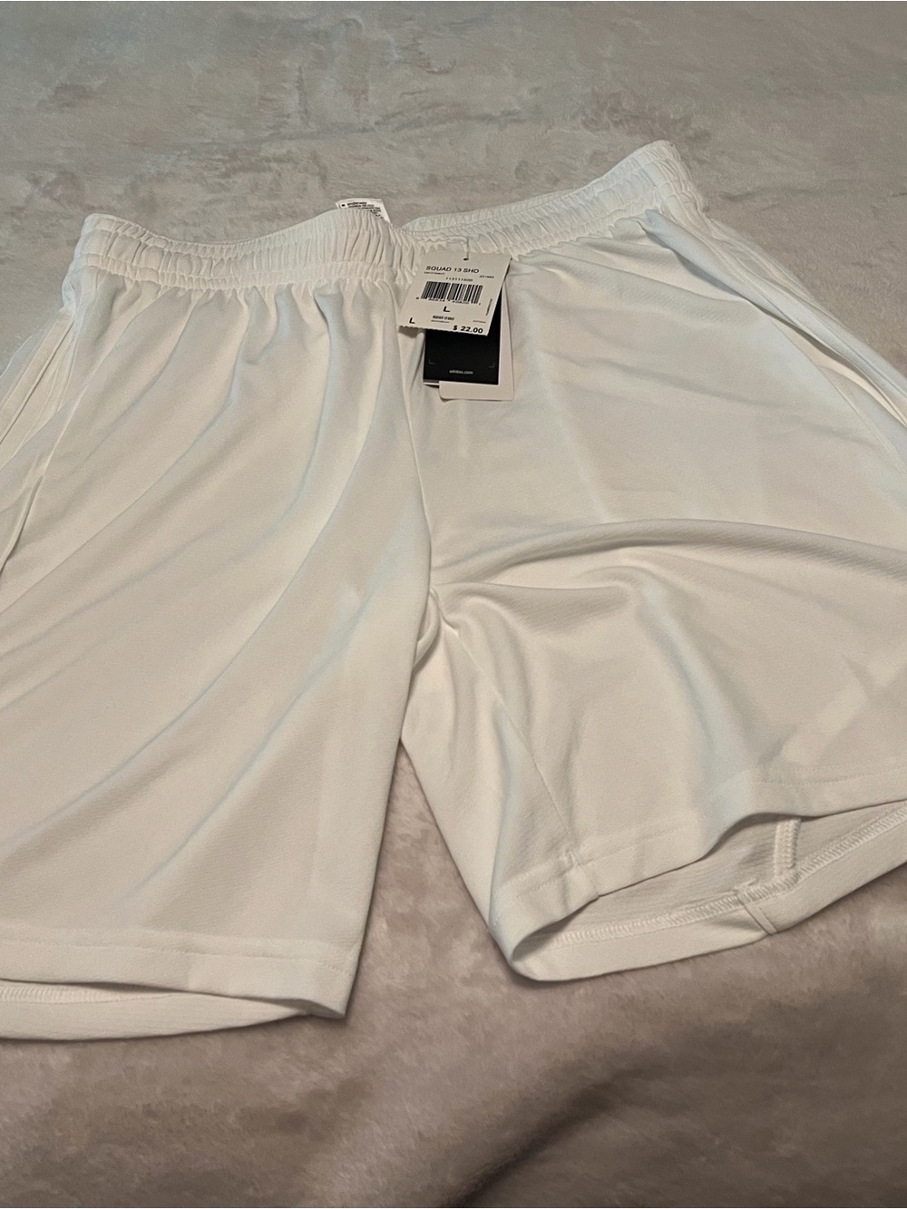 adidas White Athletic Shorts with Elastic Waist